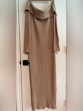 House of CB | Dresses | House Of Cb Persephone Pale Gold Chiffon Mesh  Strapless Corset Maxi Dress Nwot | Poshmark